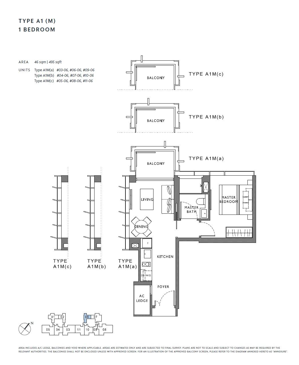 The Hyde 1 Bedroom Floor Plan 1