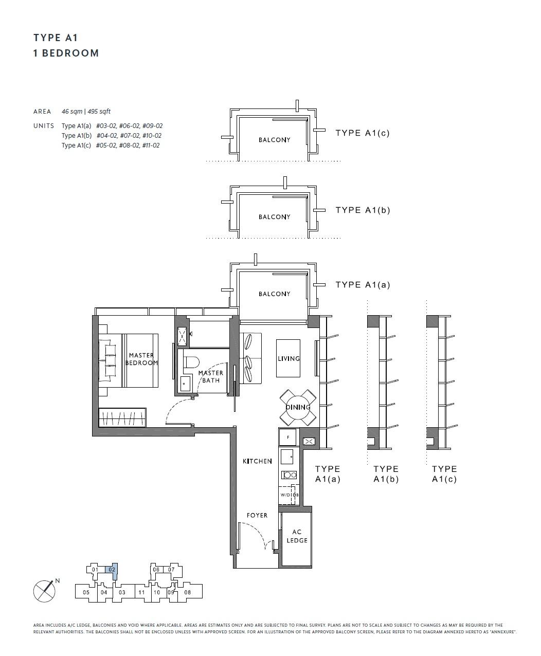The Hyde 1 Bedroom Floor Plan 2