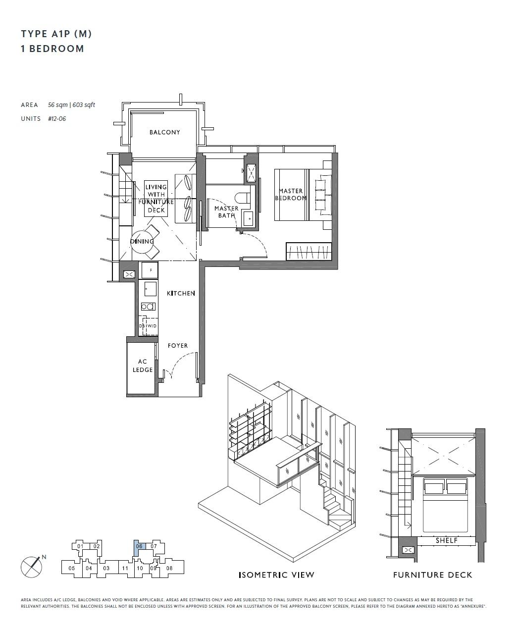 The Hyde 1 Bedroom Floor Plan 3
