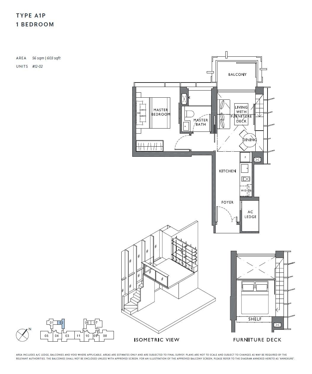 The Hyde 1 Bedroom Floor Plan 4