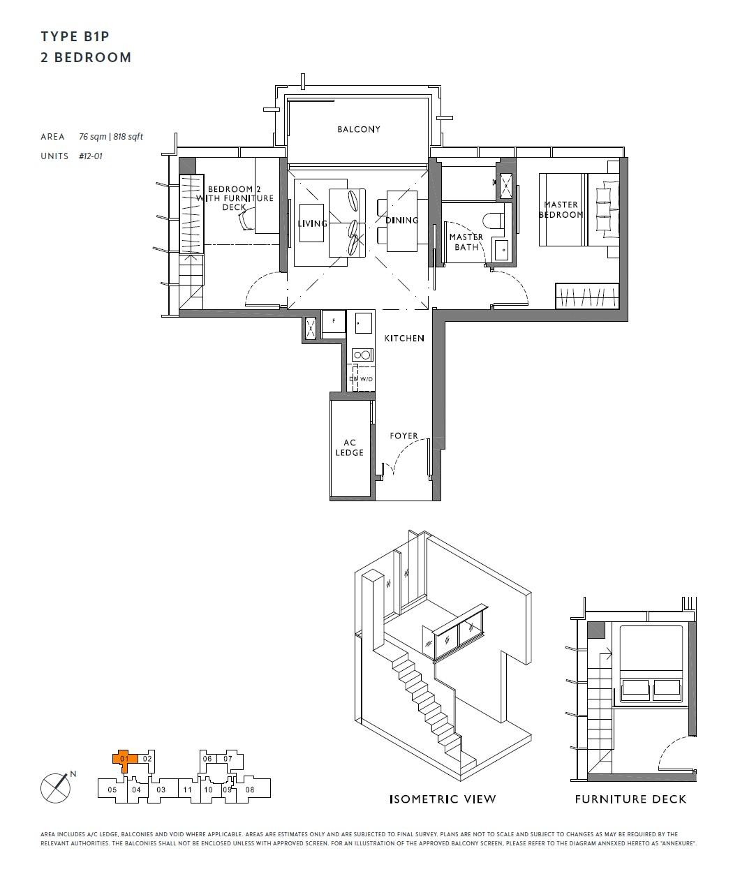 The Hyde 1 Bedroom Floor Plan 6